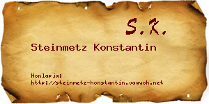 Steinmetz Konstantin névjegykártya